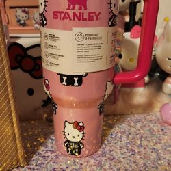 Hello Kitty Stanley 40oz Limited Edition Light Pink Skeleton Kitty Tumbler
