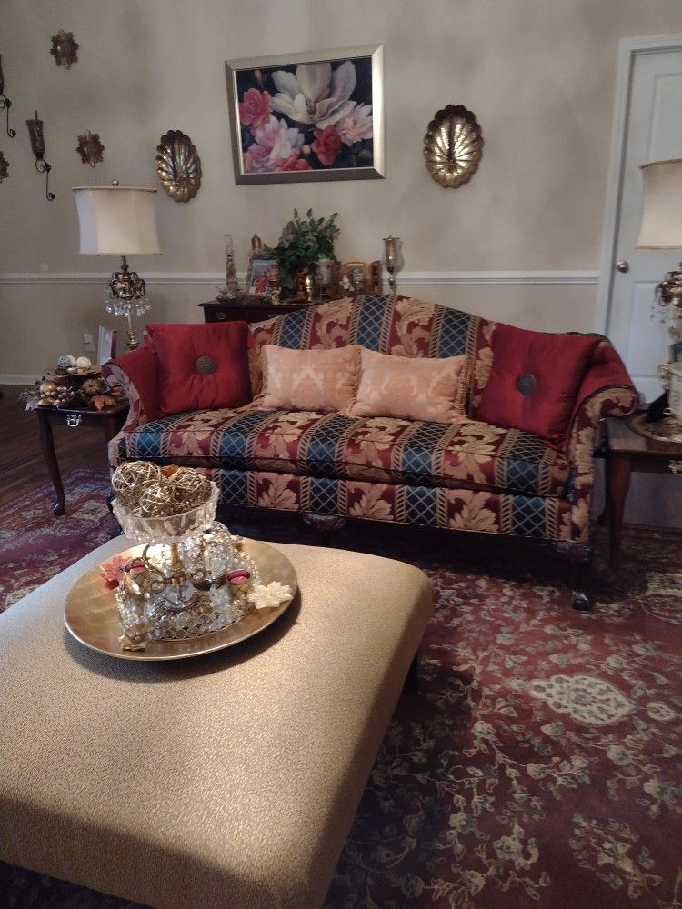 Antique Sofa and wingback Chair
