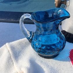 2    Blue   Pitchers.  Old Tea Pot