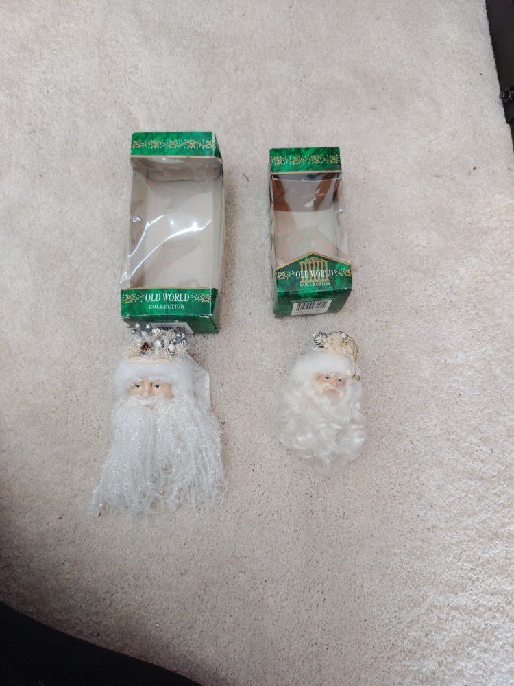 Two Xmas Santa Ornaments