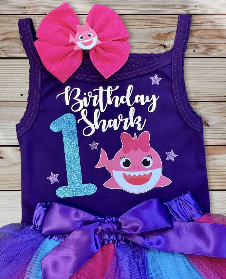 Baby shark clearance 1st birthday outfit