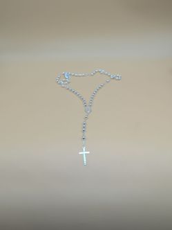 Silver Rosary Necklace