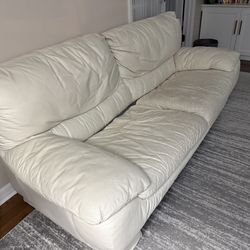 White leather couch