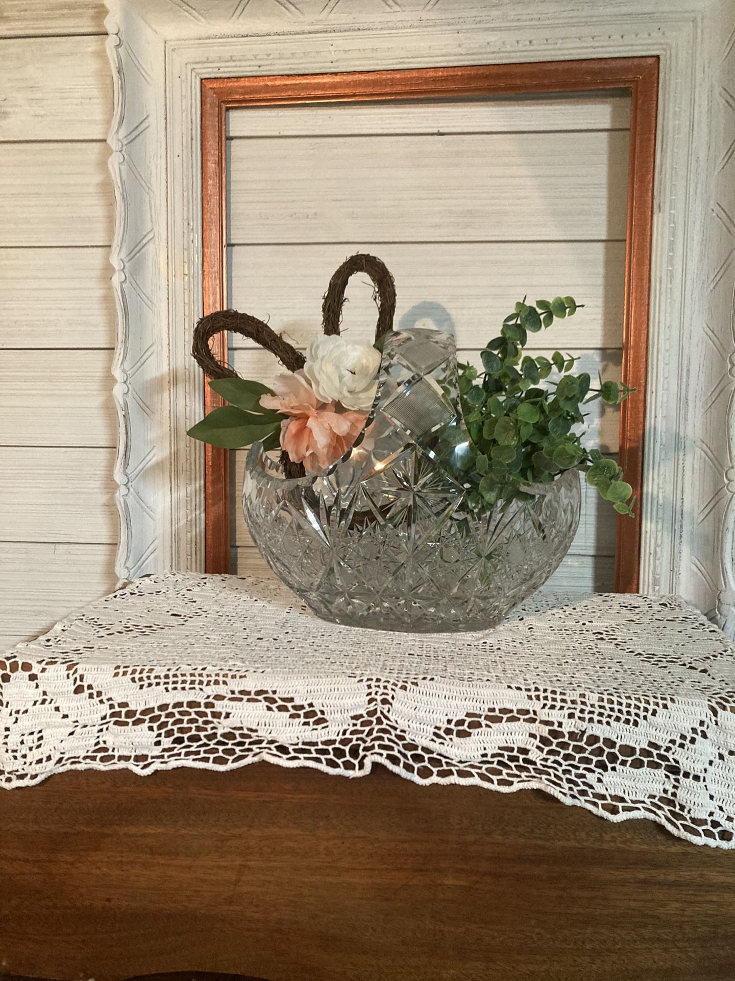 Crystal Basket Vase