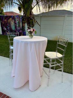 Cocktail tables , barstools clear chairs