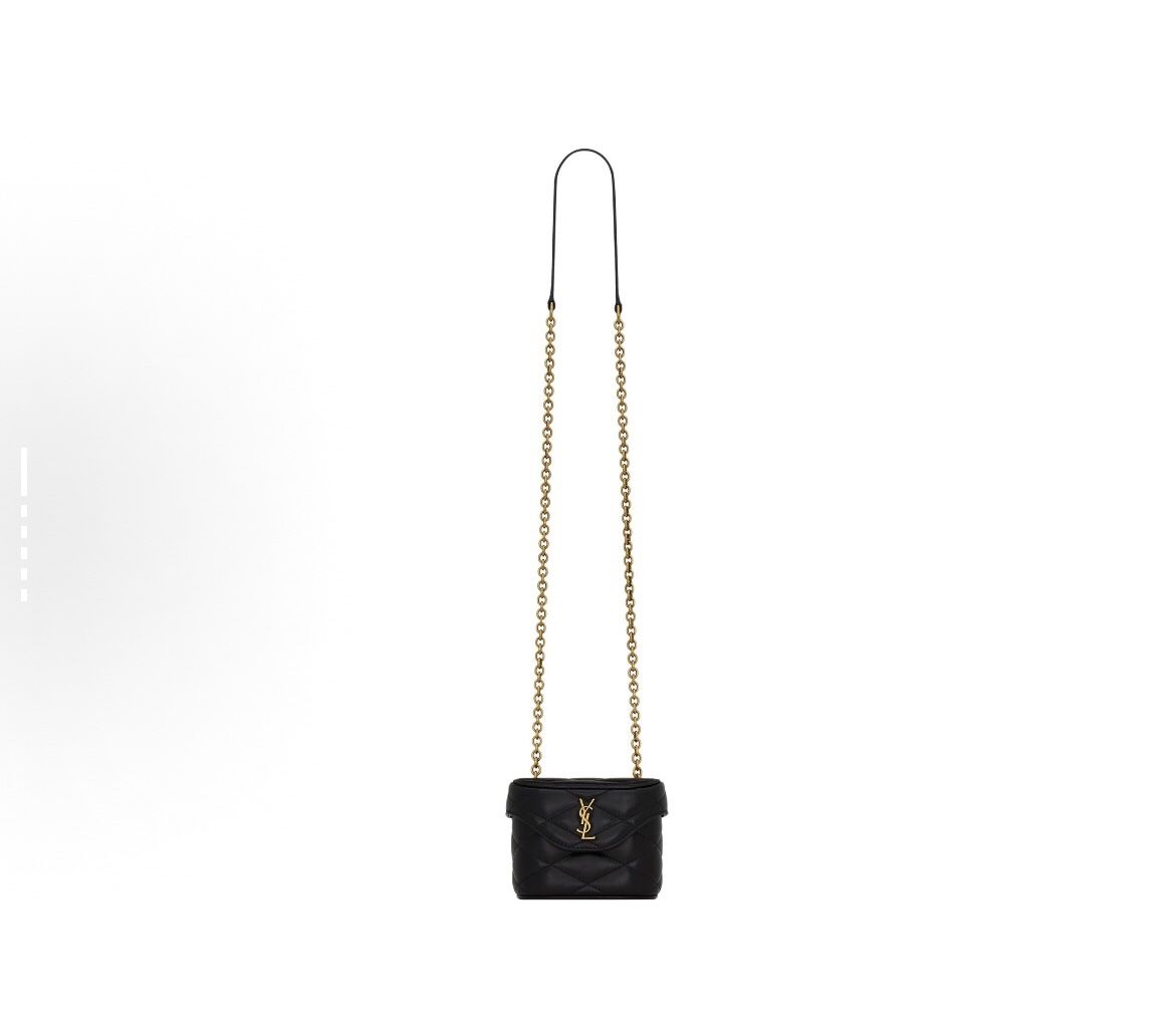SAINT LAURENT YSL June, antique bronze hardware, diamond - quilted, chain shoulder strap,