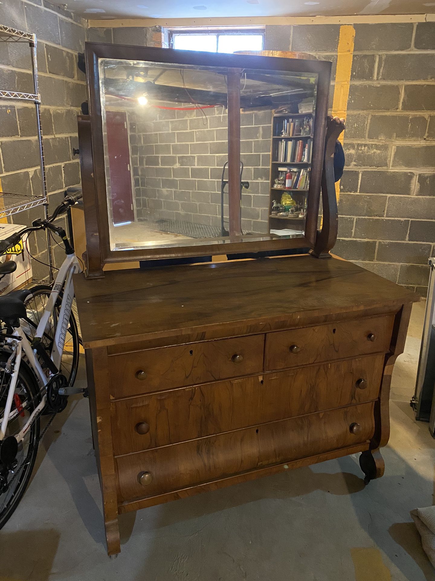 Antique Four drawer dresser with mirror