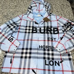 Size XL Burberry Windbreaker Jacket Brand New Tags Still On It 