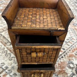 Vintage Organic Bamboo Jewelry Box Boho Urban Farmhouse Shabby Chic✨