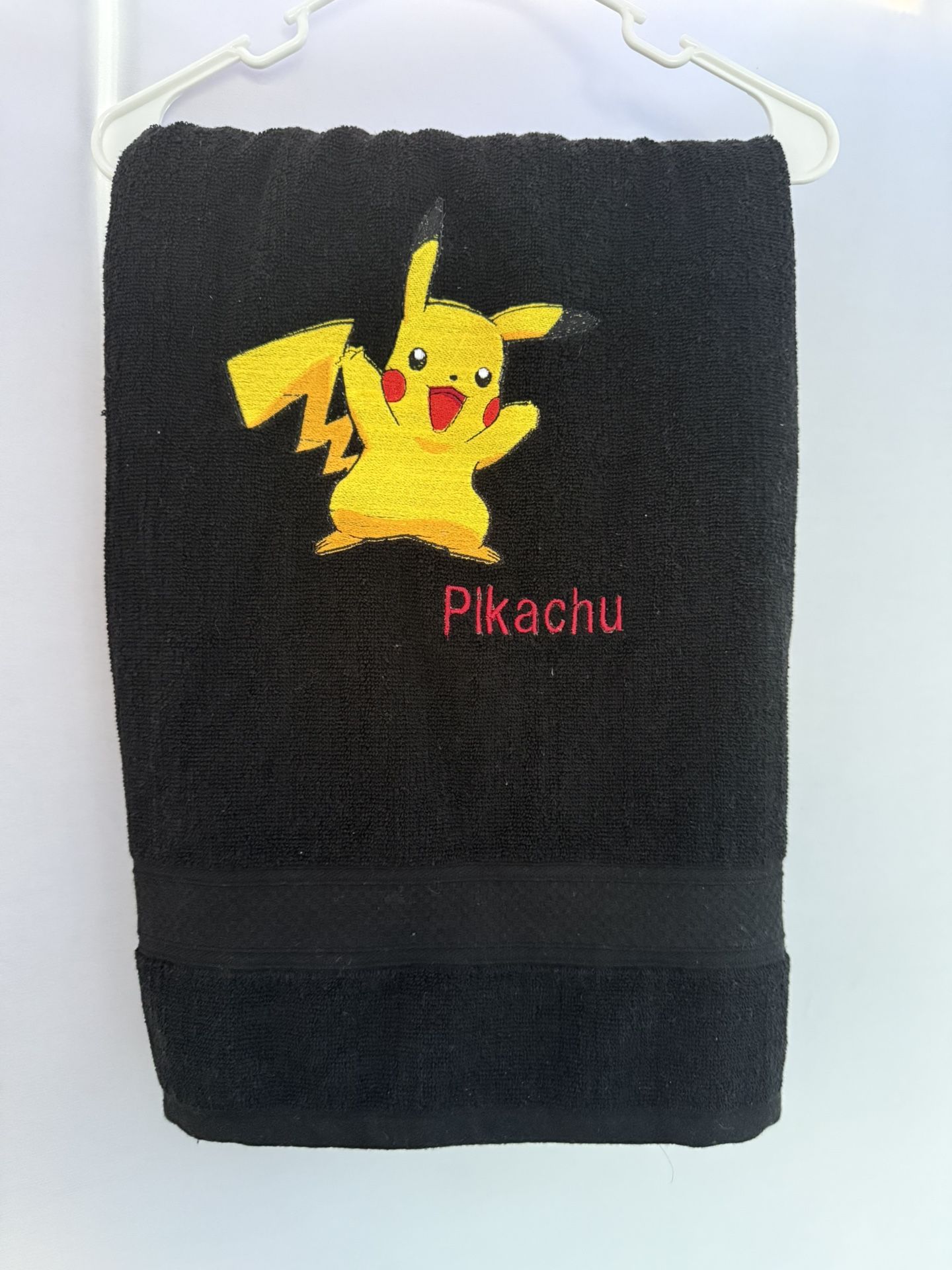 Pokémon Pikachu Black Embroidered Bath Towel