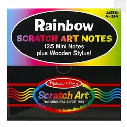 Melissa & Doug Scratch Art Rainbow Mini Notes With Wooden Stylus - 125 Count New ( Price Firm).