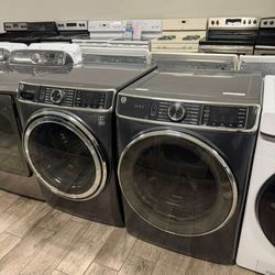 GE Profile Mega capacity washer and dryer set electric with warranty