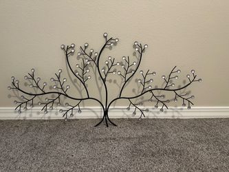 Metal Tree Wall Art with Crystal Accents
