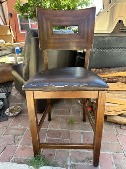 Wood Dining Chair - Sturdy Frame, Needs Seat Repair