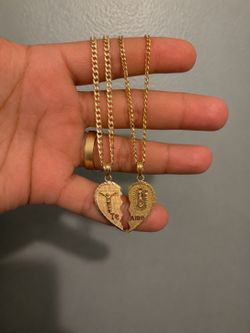 HIS & HERS diamond cut 14k set