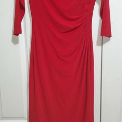 Ralph Lauren Red Bodycon Dress Midi