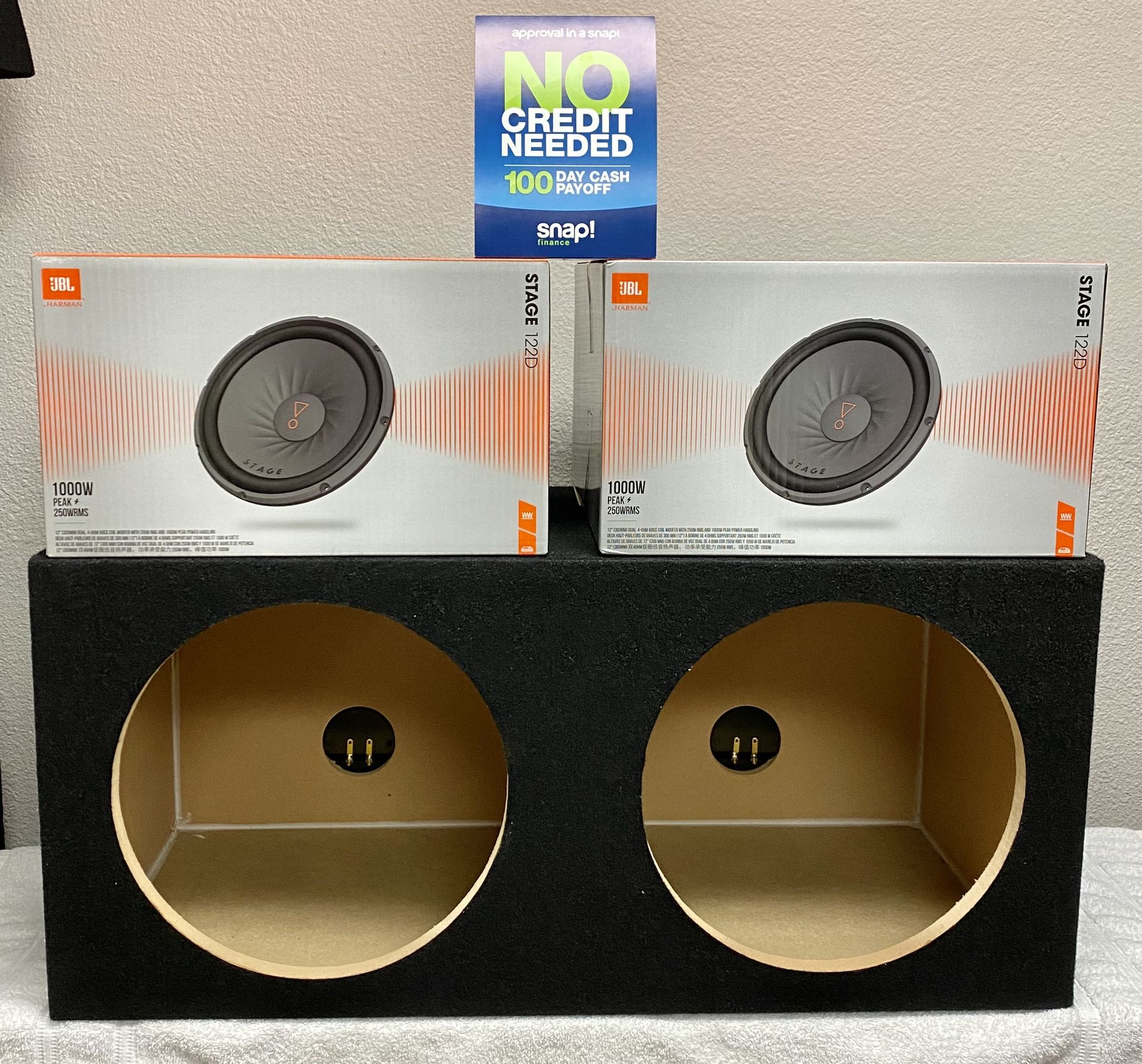 New (2) 12β inch JBL 1000 Watts Max Subwoofers w/ Speaker Box {No Credit Easy Financing} ππ₯