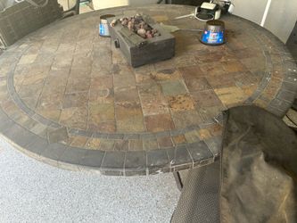 Metal and tile beautiful patio table