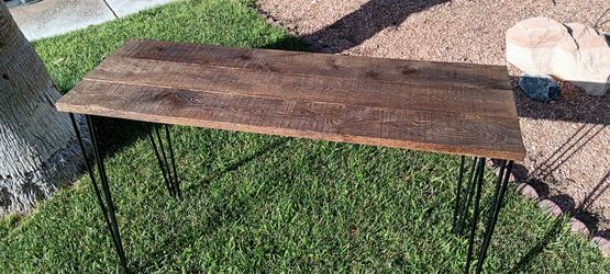 Rustic Wood Console Table with Hairpin Legs
