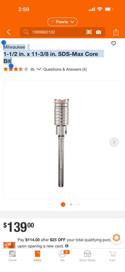 Milwaukee 1-1/2 in. x 11-3/8 in. SDS-Max Core Bit