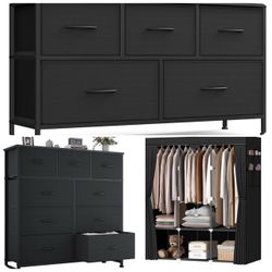 Closet combo and two portable organizers