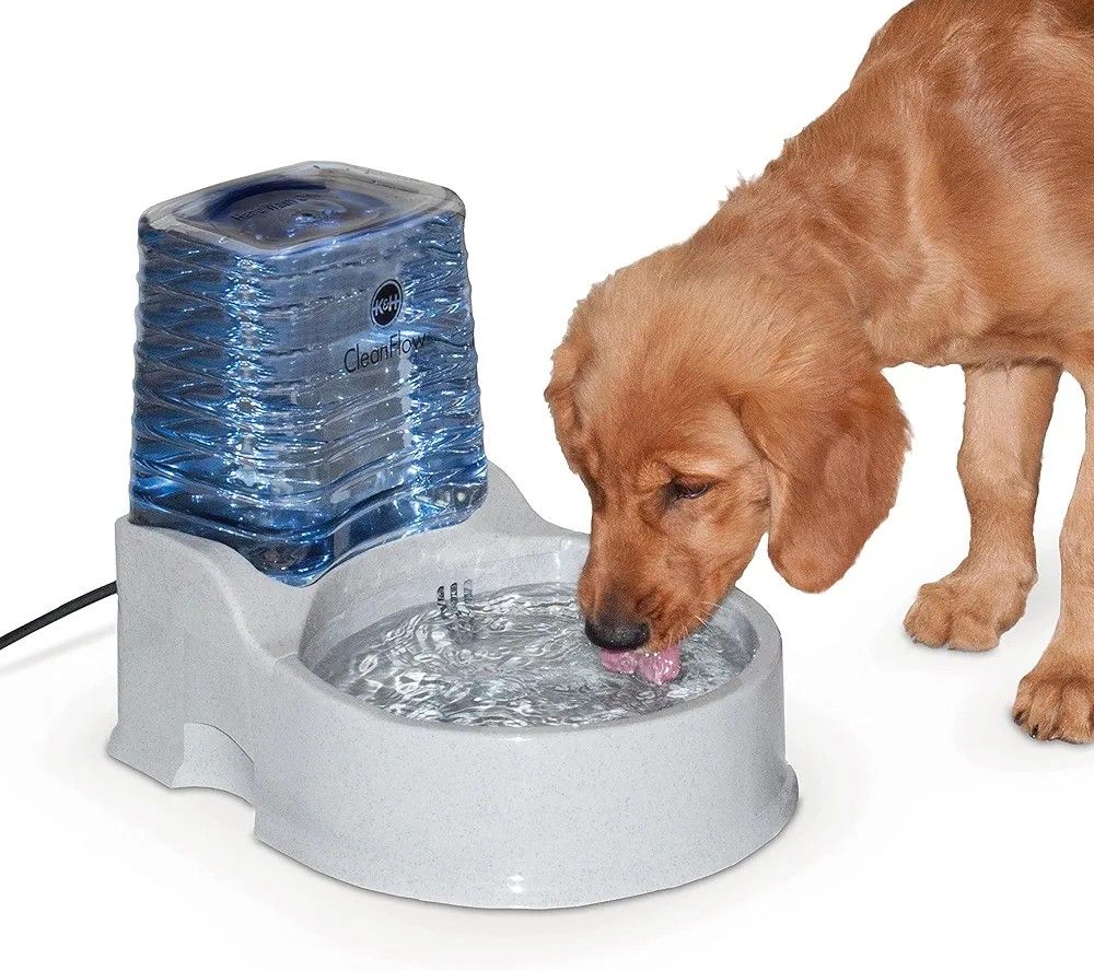 CleanFlow Filtered Water Bowl for Dogs Granite Medium 1.4 Gallon Bowl + 1 Gallon Reservoir