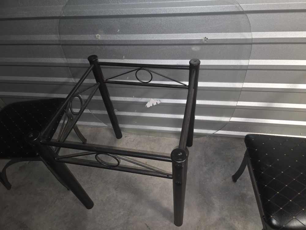 Glass Top Table 2 Chairs