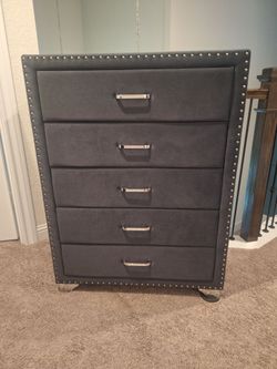 Blue glam dresser and chest of drawers