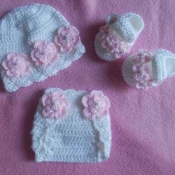 Crochet Baby Girl Diaper Cover Outfit Photo Prop 