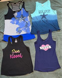 Women's Graphic Tank Tops, shirts & shorts, Size Med. & Large