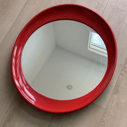 Red Retro Mid century Style Mirror
