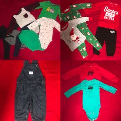 Baby Boy Clothing Lot Bodysuits Pants Pajamas Denim Overal