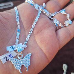 Mariposa Y Cadena D Plata 925