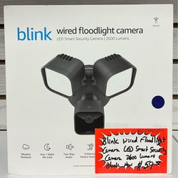 Blink Wired Floodlight Camera LED Smart Security Camera 2600 Lumens Black New