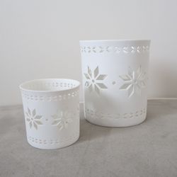 White Ceramic Votives Set