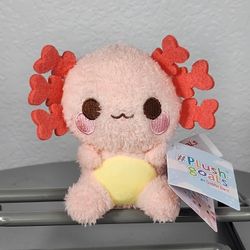 4" Plush Goals Lottie Pink Sitting Axolotl Keychain Charm Plush
