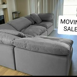 Gray Cloud Couch Modular Sectional Sofa 