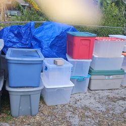 ASSORTED PLASTIC STORAGE BINS AND DRAWERS ,$1 AND UP!!!! 