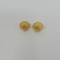 Gold Plated Shell Earrings 