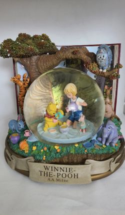 Disney Winnie the Pooh Snow Globe Blower Collectible Music Box Nursery Decor Disneyana Figurines Music Box