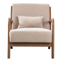 "Hertford 26"" Wide Mid Century Upholstered Solid Wood Accent Chair with an Extra Pillow"