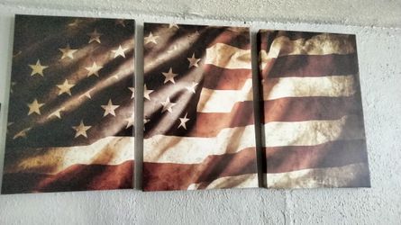 Grunge American Flag - Canvas Art Wall Art