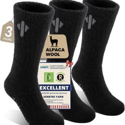 Alpaca Socks for Men and Women, Heavyweight Thermal Thick Warm Alpaca Wool Boot Sock for Hunting, Hiking, Moisture Wicking