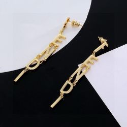 Fendi Gold Linked Letter Earrines