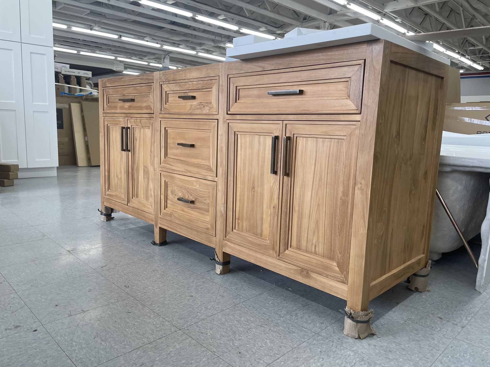 Bathroom Vanity Cabinet 72” Solid Teak 