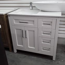 36 Inches  White Bathroom vanity. Pretty  Elegant 