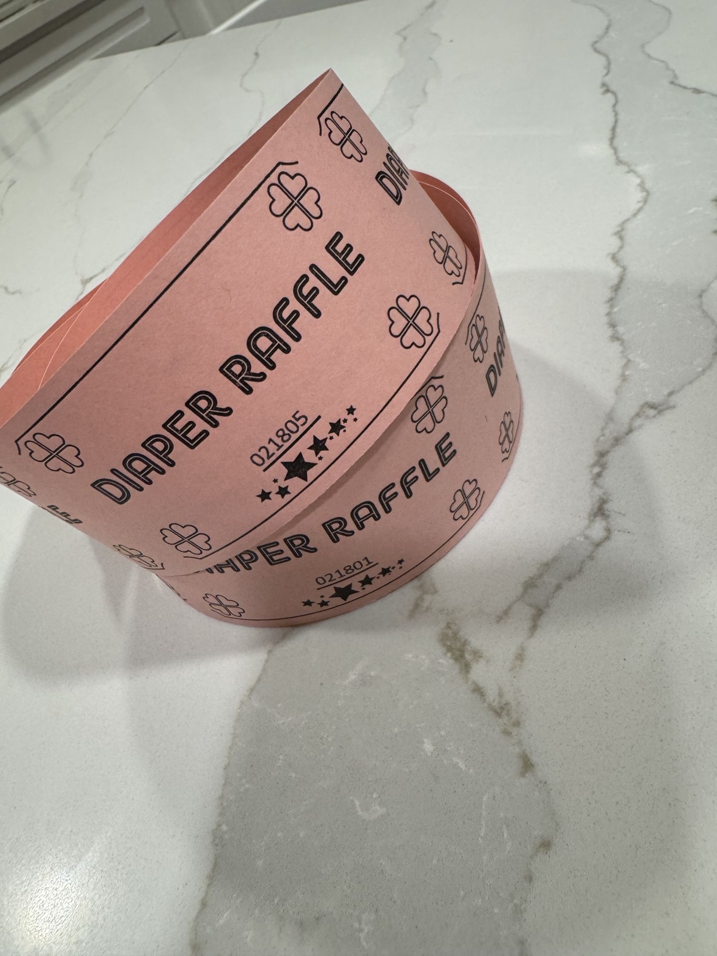 Pink Diaper Raffle Tickets for Baby Shower