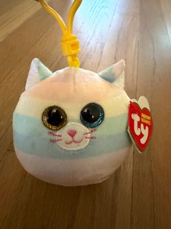 Ty Squishy Beanie Babies Cat Clip On Plush (with tag)