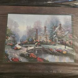 Framed Cross-stitch Portrait - Brand New