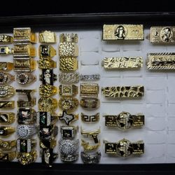 Gold Plated 2 Finger Rings & Other DESING Rings, MOSSINTE Also 